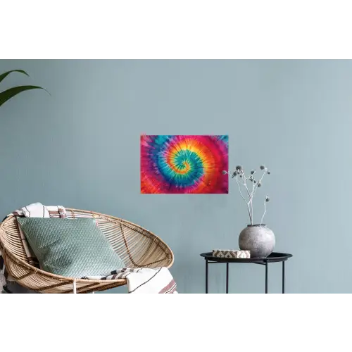Regenboogkleuren - Tie dye - Muursticker klein -plant