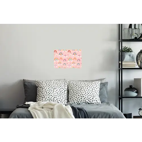 Regenboog - Patroon - Pastel - Handgetekend Muursticker klein -slaapkamer