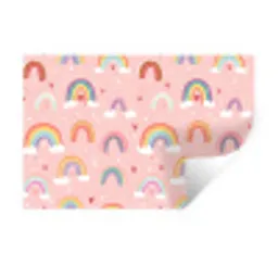 Regenboog - Patroon - Pastel - Handgetekend Muursticker klein -3d