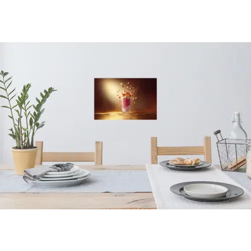 Framboos - Smoothie - Drinken - Roze Muursticker klein -eettafel