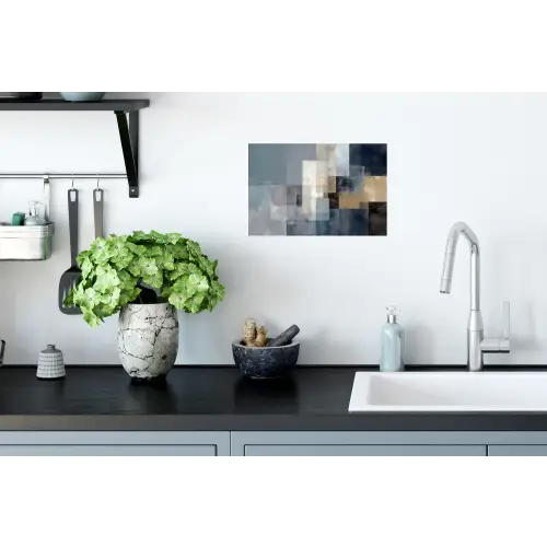 Rechthoeken - Abstract - Blauw Muursticker klein -keuken