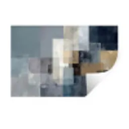 Rechthoeken - Abstract - Blauw Muursticker klein -3d