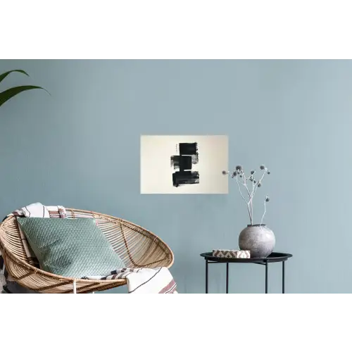 Rechthoeken - Penseelstreken - Abstract - Zwart Muursticker klein -plant