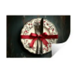 Rood - Strik - Bestek Muursticker klein -3d