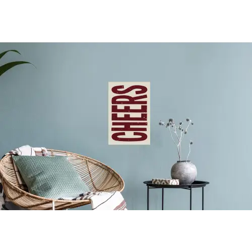 Red - Cheers - Decoratie - Beige Muursticker klein -plant