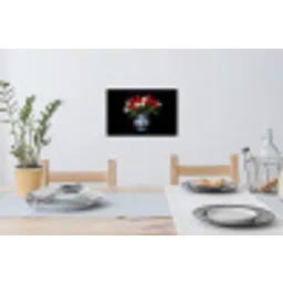 Rode - Bloemen - Tulpen - Vaas Muursticker klein -eettafel
