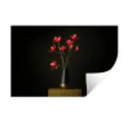 Rode - Bloemen - Vaas Muursticker klein -3d