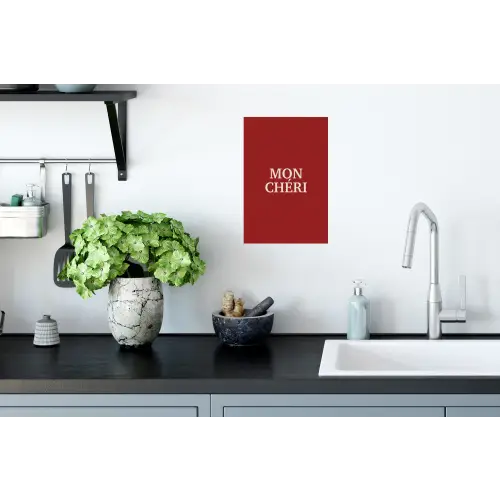 Rood - Frans - Quotes Muursticker klein -keuken