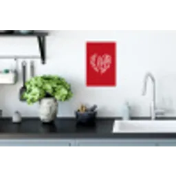 Rood - Hart- Tekst - Valentijn Muursticker klein -keuken
