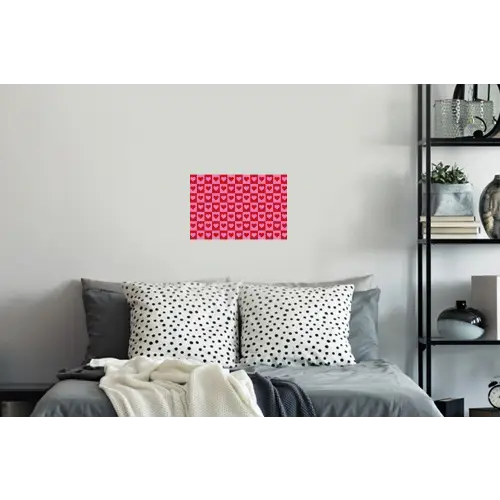 Rood - Roze - Schaakbord - Valentijn Muursticker klein -slaapkamer