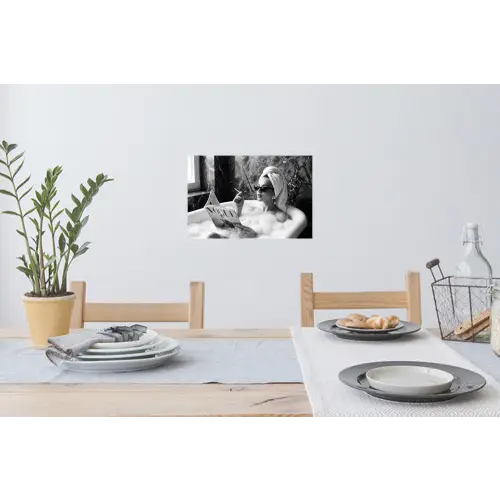 Relaxt - Bad - Zwart - Wit Muursticker klein -eettafel