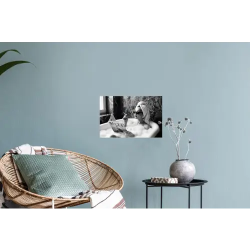 Relaxt - Bad - Zwart - Wit Muursticker klein -plant