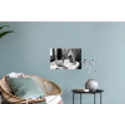 Relaxt - Bad - Zwart - Wit Muursticker klein -plant
