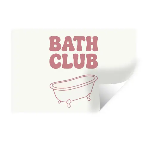 Retro - Bad - Roze Muursticker klein -3d