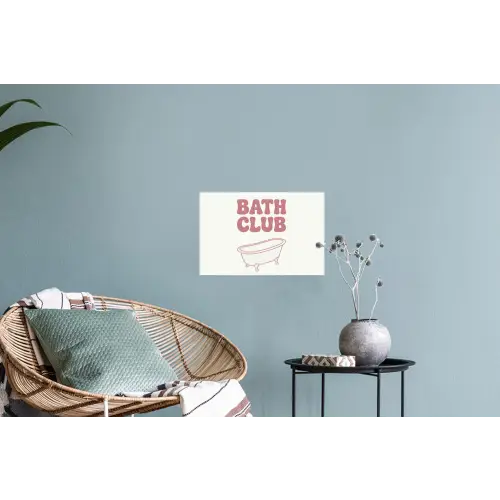 Retro - Bad - Roze Muursticker klein -plant