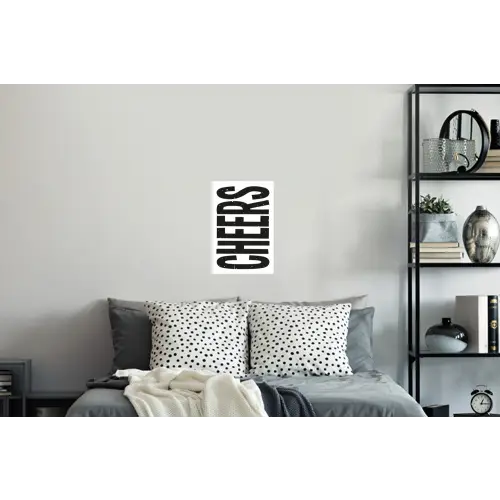 Retro - Cheers - Zwart - Decoratie Muursticker klein -slaapkamer