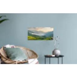 Rijstvelden - Bergen - Groen - Natuur Muursticker klein -plant