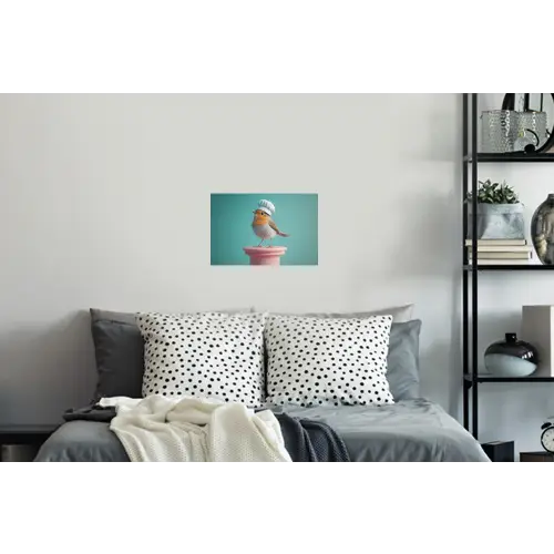 Roodborstje - Vogel - Koksmuts - Sokkel Muursticker klein -slaapkamer