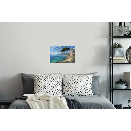 Rotsen - Kustlijn - Boom - Bergen Muursticker klein -slaapkamer
