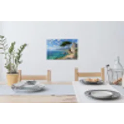 Rotsen - Kustlijn - Boom - Bergen Muursticker klein -eettafel