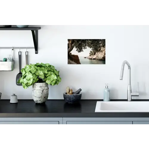 Rotsen - Zee - Boom - Groen Muursticker klein -keuken