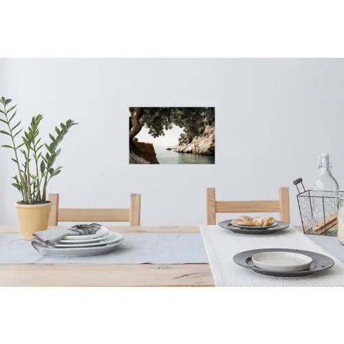 Rotsen - Zee - Boom - Groen Muursticker klein -eettafel