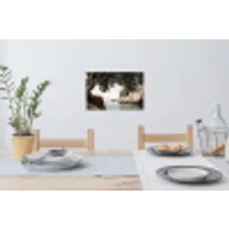 Rotsen - Zee - Boom - Groen Muursticker klein -eettafel