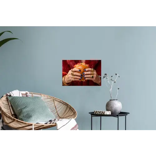 Broodje - Bontjas - Goud Muursticker klein -plant