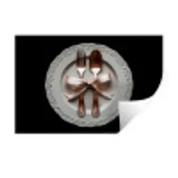 Rose - Strik - Bestek Muursticker klein -3d
