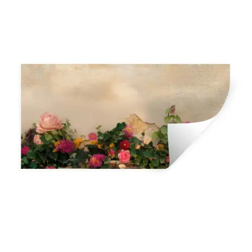 Rozen - Muur - Vintage Muursticker klein -3d