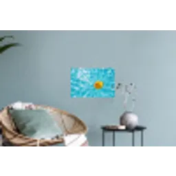 Badeend - Dobberen - Blauw Muursticker klein -plant