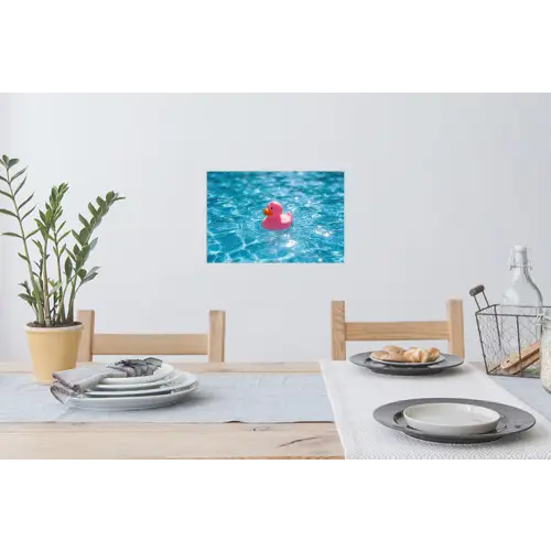 Badeend - Dobberend - Roze Muursticker klein -eettafel