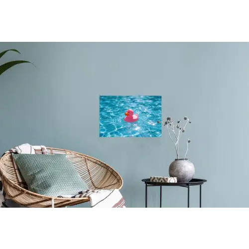 Badeend - Dobberend - Roze Muursticker klein -plant