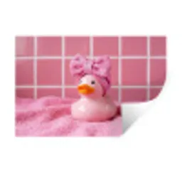 Badeend -Strik - Roze Muursticker klein -3d