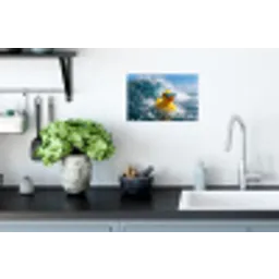Badeend - Stoer - Golven Muursticker klein -keuken