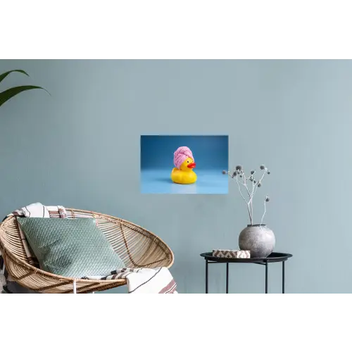 Badeend - Handdoek - Blauw Muursticker klein -plant