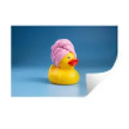 Badeend - Handdoek - Blauw Muursticker klein -3d