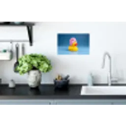 Badeend - Handdoek - Blauw Muursticker klein -keuken