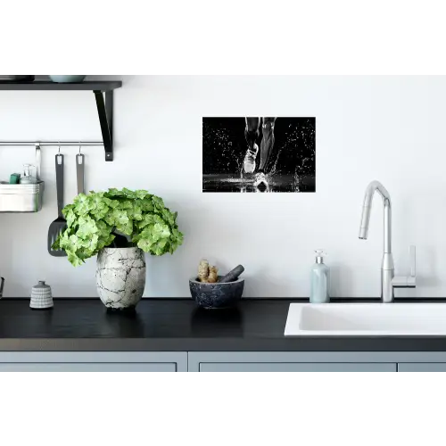 Hardloopschoenen - Rennen - Druppels - Zwart Muursticker klein -keuken