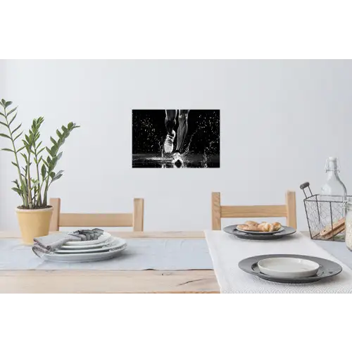 Hardloopschoenen - Rennen - Druppels - Zwart Muursticker klein -eettafel