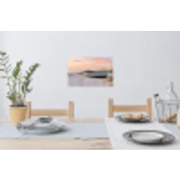 Rustiek - Roeiboot - Zandstrand Muursticker klein -eettafel