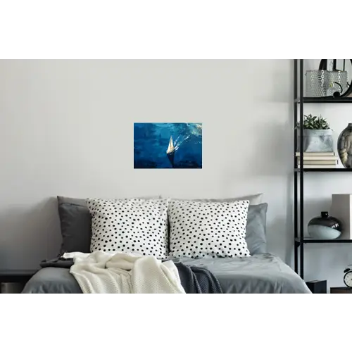 Zeilboot - Water - Abstract - Schaduw Muursticker klein -slaapkamer