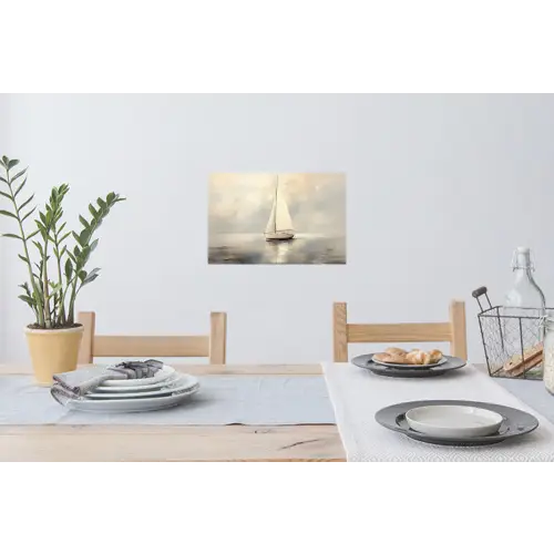 Zeilschip - Zee - Bewolkt Muursticker klein -eettafel