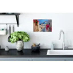 Santorini - Bloemen - Griekenland Muursticker klein -keuken