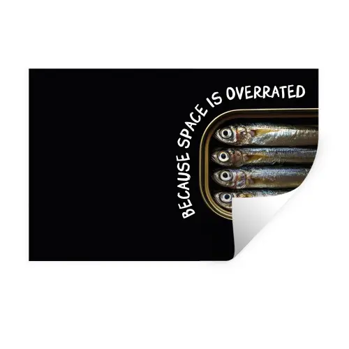 Sardines - Tekst - Vis - Blik Muursticker klein -3d