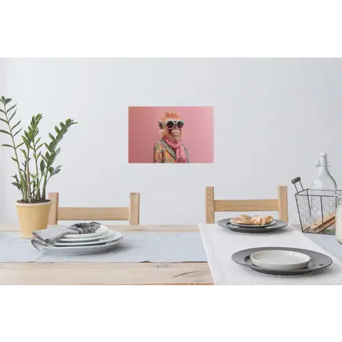 Sjaal - Aap - Zonnebril - Jasje Muursticker klein -eettafel