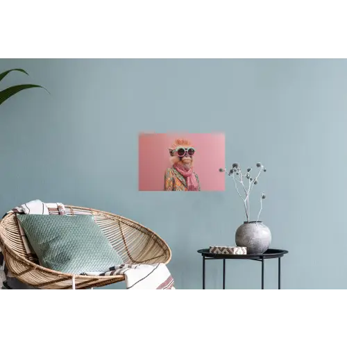 Sjaal - Aap - Zonnebril - Jasje Muursticker klein -plant