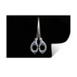 Schaar - Delfts blauw - Zwart Muursticker klein -3d
