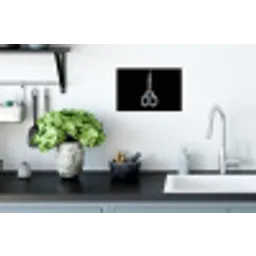 Schaar - Delfts blauw - Zwart Muursticker klein -keuken