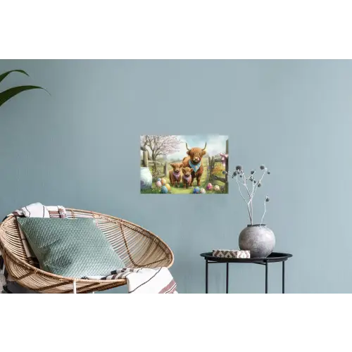 Schotsehooglanders - Paaseieren - Lente Muursticker klein -plant